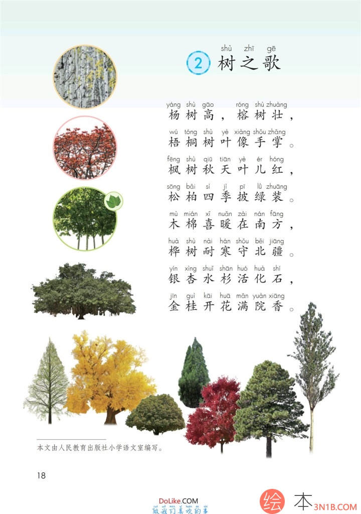 二年级语文上册-识字2:树之歌(P18-P19)